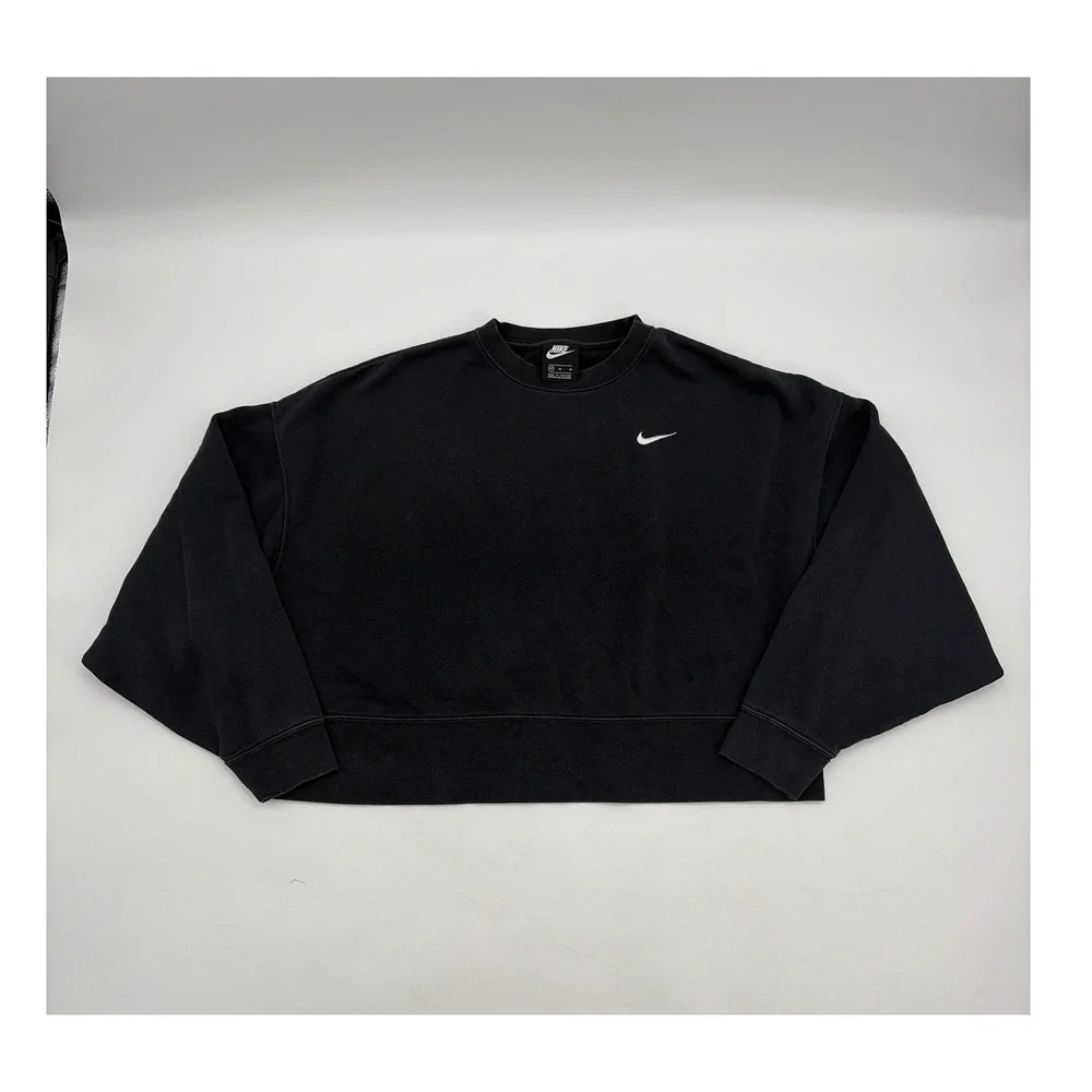 Nike Sportswear Essential Fleece Crewneck Sweatshirt Black CK0168-010 Womens M
